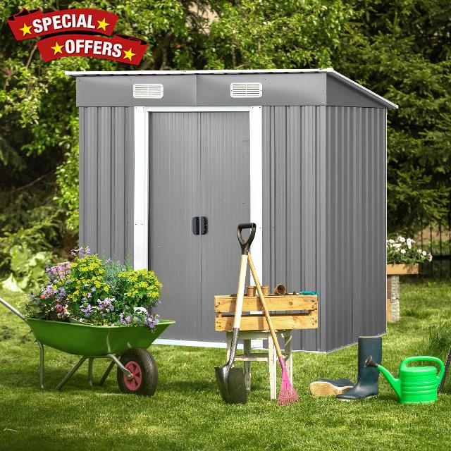 Metal Garden Shed with Floor Foundation