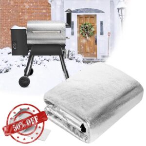 Insulated Grill Blanket Helps Maintain Heat in Winter - Cuttable Insulation Smoker Blanket Compatible with Traeger Pro22/575