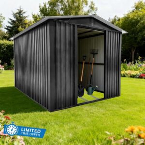 Outdoor Storage Shed with Sliding Door