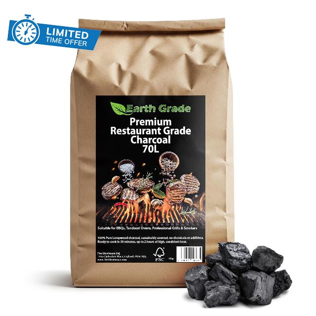 Premium Restaurant Grade Charcoal 70L – Long-Lasting Lumpwood | Fast-Lighting