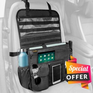 Car Storage Organiser – Front Seat Organiser & Back Seat Caddy with Multiple Pockets for Files
