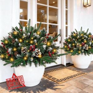 24" Prelit Christmas Urn Filler