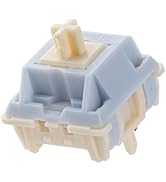 Close-up of a pale pink mechanical keyboard switch. The switch has a square shape with a central stem and visible internal components.