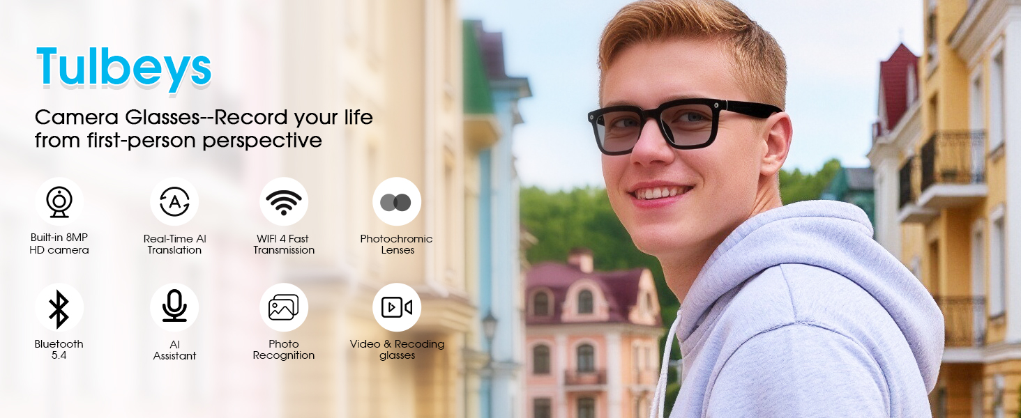 Text reads 'Tuibeys'. Header image followed by a row of circular icons showing different features or settings, displayed on what appears to be a digital interface.