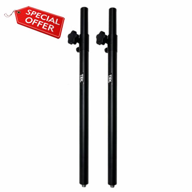 Height Adjustable M20 35mm Speaker Poles Mount for Subwoofer Extend 74 to 126 cm - 2 Pack SS240 PA Stand Mobile DJ