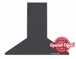 Cookology CCHIM60BK 60cm Chimney Cooker Hood - Push Button Controls - Bright LED Lighting - 323.7 m³/h Extraction - Class A Lighting Efficiency - Adjustable Height - Carbon Filters Included           [Energy Class A++]