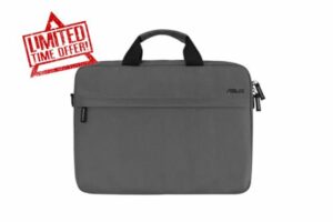 Asus AC1600 Carry Bag Grey – Laptop Bag up to 16 Inches – Water-Repellent and Lightweight Polyester – Padded Compartment – Removable Shoulder Strap