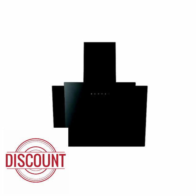 Cookology Essentials AEHANGTCA60BK Extractor Hood 60cm - Angled Chimney Cooker Hood Wall Mounted - 3 Speeds - 594 m3/hr Air Flow - 2 LED Lights - Energy Rating A - Grease Filter - Black