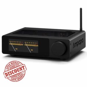 2 Channel Bluetooth Amplifier: HiFi 300W x2 Stereo Amp with BT 5.2 | HPF | Digital VU Meter | SUB Pre-Out | TRS Balanced Input | Tone Control & Remote for Home Theater Bookshelf Speakers (D1)