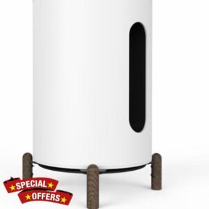 Desk Speaker Stand for Sonos Sub Mini and All Suitable Sized Small Smart Speakers (black walnut legs)