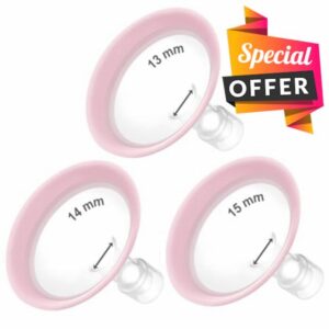 Maymom MyFit Flanges Pano Goldie Pack 13 14 15 mm Compatible with Medela Breast Pumps and Wide Base and Narrow Base Connectors