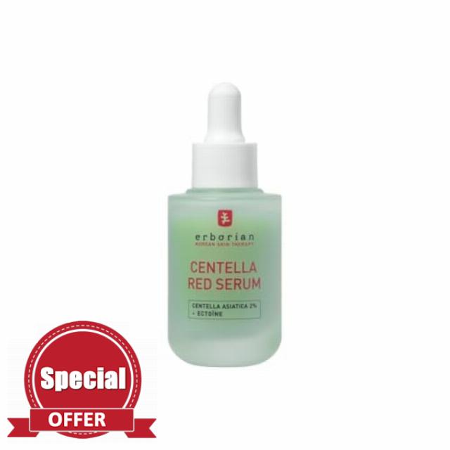 Erborian - Centella Red Serum - Immediate Relief Concentrate - Anti Redness Soothing Face Serum with Centella Asiatica Ectoin and Bisabolol - Green Neutralizing Tint - Korean Cosmetic