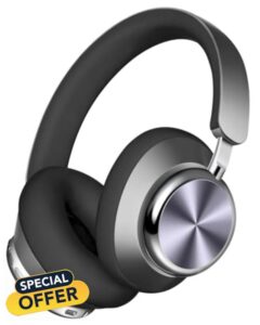 Wentronic Y03 Bluetooth Headphones Wireless Active Noise Cancelling Over Ear Headphones 48 Hours Playtime 6 EQ Music Mode High Sound Quality Headphones with Soft Ear Cushion - Grey