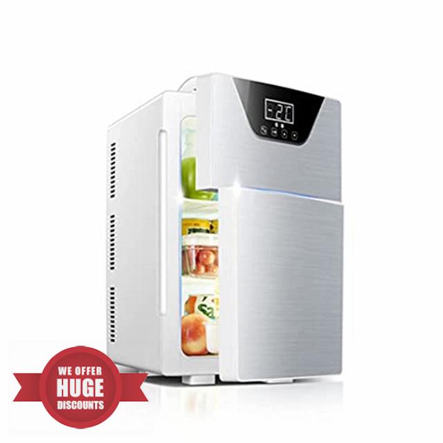 Portable Car Freezer 20L - 12V Dual Zone Mini Fridge with Touch Display for Vehicle & Home Use - Electric Cooler Warmer with Compressor for Travel Camping Road Trips