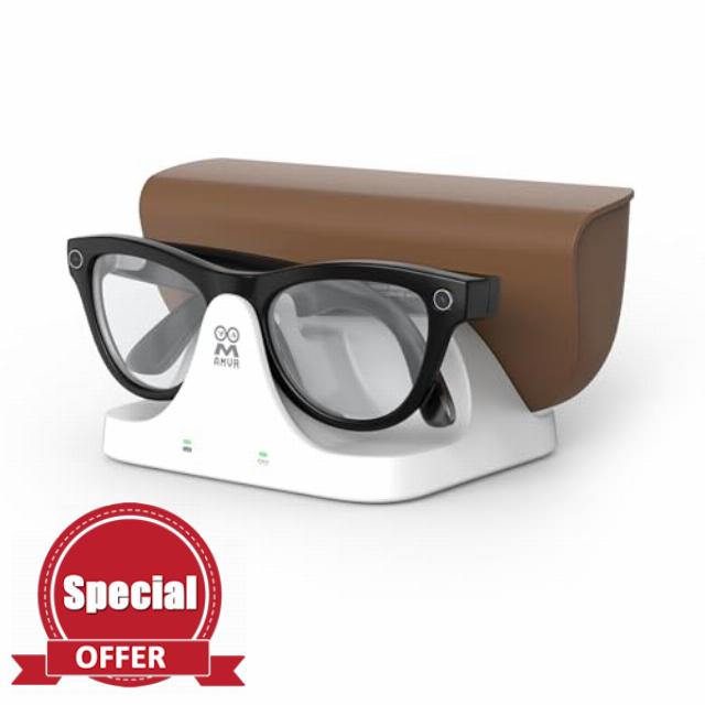 AMVR Magnetic 2-in-1 Charging Dock Compatible with Ray Ban Meta Wayfarer/Skyler/Headliner Smart Glasses Case Accessories