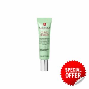 Erborian - CC Red Correct - Anti Redness Tinted Face Cream with Centella Asiatica Panthenol and Bisabolol - Green Neutralizing Shade with SPF 30 - Light Coverage - 15ml - Korean Cosmetic