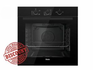 Ferre QGDMD 77DT1 CS - 60cm Built-in Gas Single Oven - 69L - Fan & Grill Function - Black           [Energy Class A]