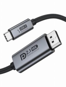 Bidirectional USB C to DisplayPort 2.1 Cable 16K 8K@120Hz 4K@240Hz