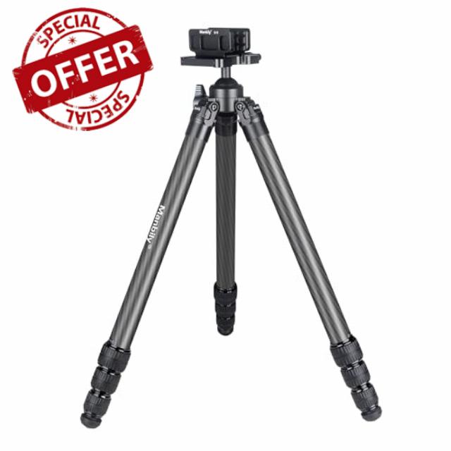 Manbily TS-364U3 Carbon Fibre Tripod with Clamp for Shooting