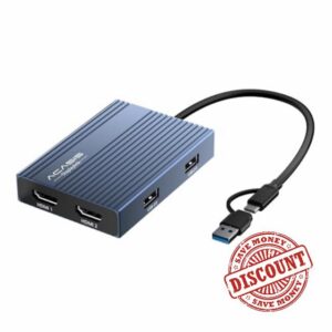 Acasis USB C to Dual HDMI DisplayLink Adapter