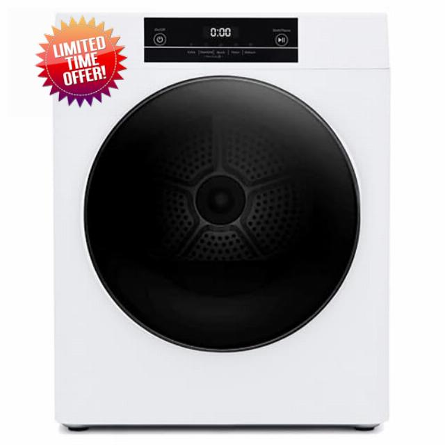 Teknix TK2V3W Compact Freestanding 3kg Vented Mini Dryer - 5 Programmes - Premium PVC Door - LED Display - Sensor Dry - Anticrease Technology - White