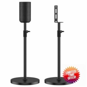 Height Adjustable Floor Speaker Stands Pair for Sony SA-RS5 Speaker Stands - Heavy-Duty Surround Sound Speaker Stand for Sony SA-RS5 Wireless Rear Speaker Stands with Cable Management (Stand Only)