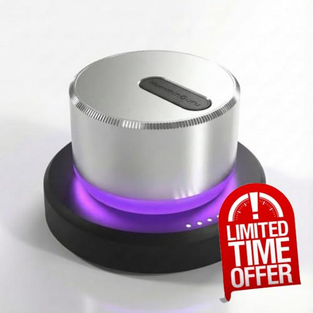 HumminGuru LUMI Record Weight Stabilizer & Turntable Speed Tester | 33/45/78RPM Stroboscopic Disc & Light | 300g LP Aluminum Weight Clamp | 9 LED Color Ambient Light Lamp | Auto Off & Anti-fingerpri