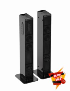 The 60W Sound Bar is a 2-in-1 speaker that uses Bluetooth 5.3. It can also be connected using an HDMI-ARC