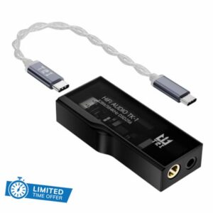 TRI TK1 Protable USB DAC/AMP Headphone Amplifier Dual CS43131 DAC 32Bit/384kHz DSD256 Dongle DAC for Hi-Fi Audio with Type-C to Type-C Adapter Cable for 3.5mm /4.4mm Earphone jack