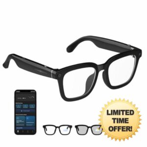 AI Smart Glasses with HD 1200P Camera 8MP Anti Shake Auto Tinting Photochromic Lenses for Outdoor and Travel Use Hands Free Video Recording AI Object Recognition and ChatGPT Integratio