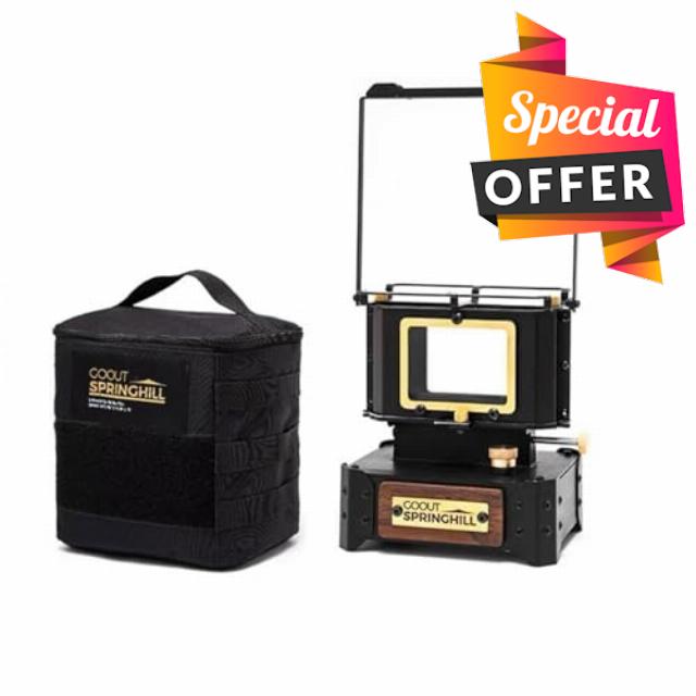 GOOUT SPRINGHILL Camping Paraffin Lantern Oil Lamp Portable Kerosene Stove with Carry Handle for Outdoor Camping and Decoration (Black)           [Energy Class C]