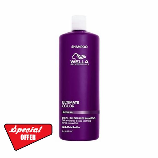 Wella Professionals Ultimate Color Sulphate-Free Shampoo For all Coloured Hair - Protects Hair Colour & Cleanses Scalp - With Glycine & Metal Purifie