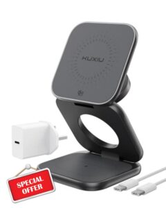 KU XIU Qi2.2 25W 3 in 1 Wireless Charging Station