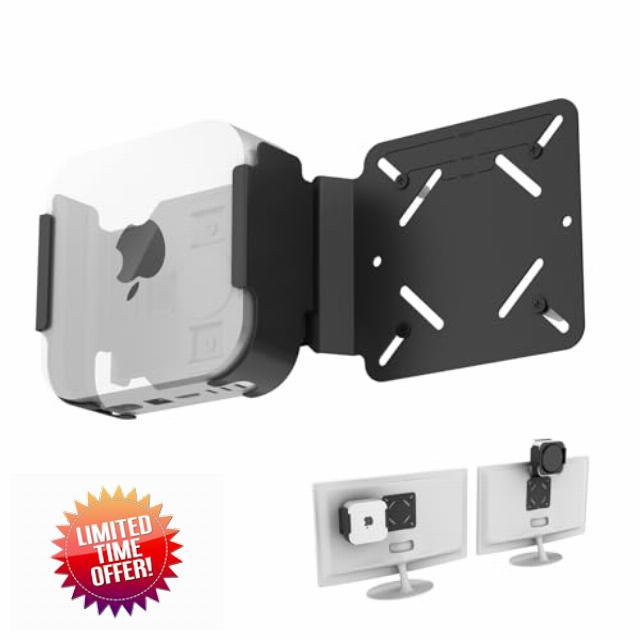 Mac mini M4 Mounting Bracket with VESA Mount Adapter Plate - 35x75mm to 100x100mm VESA Monitor Arm Extension Plate