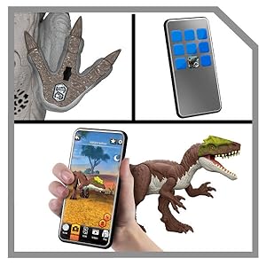 Text reads 'Image 1'. Green and grey toy dinosaur (Stegosaurus) shown from multiple angles, with spikes along its back and articulated movement features.