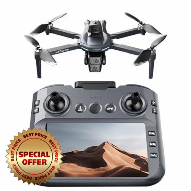 Taslo Drone with Camera 4K Professional- 5" LCD Screen- GPS Auto Return- Brushless Motor- 2 Batteries- Follow m-
