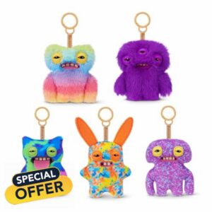 Fuggler 5-Inch Plush Keyring Series 6 5 Pack by ZURU – Funny Ugly Monster Collectible Stuffed Animal Key Ring for Kids
