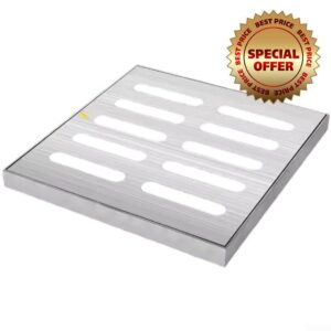 Stainless Steel Drain Grate Heavy Duty Floor Inspection Cover Quick Install Rust Resistant For Garden Garage Patio Parking Lot Various Sizes 150x150mm To 300x300mm Silver(250x250mm)
