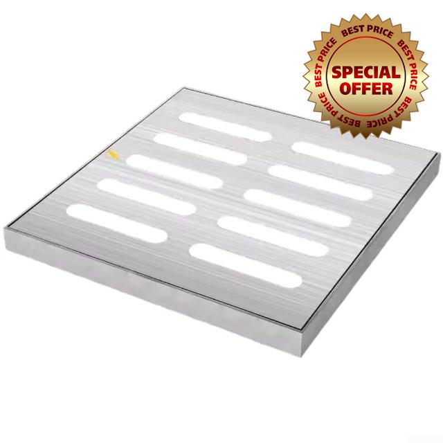 Stainless Steel Drain Grate Heavy Duty Floor Inspection Cover Quick Install Rust Resistant For Garden Garage Patio Parking Lot Various Sizes 150x150mm To 300x300mm Silver(250x250mm)