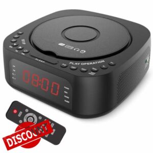 Jectse CD Player Alarm Clock with Remote