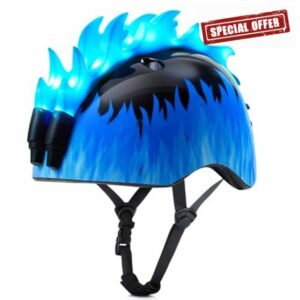 EllaSeek Kids Bike Helmet with LED Mohawk Lights