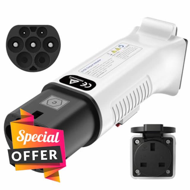 Type 2 to UK 3-Pin Adapter for Charging Stations & Wallboxes (230 V