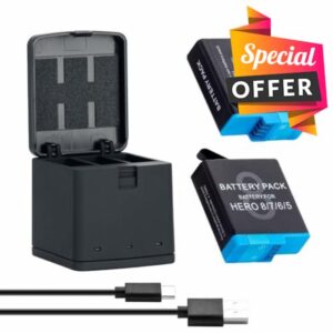Rechargeable Battery Charger Kit for GoPro Hero 8 Black