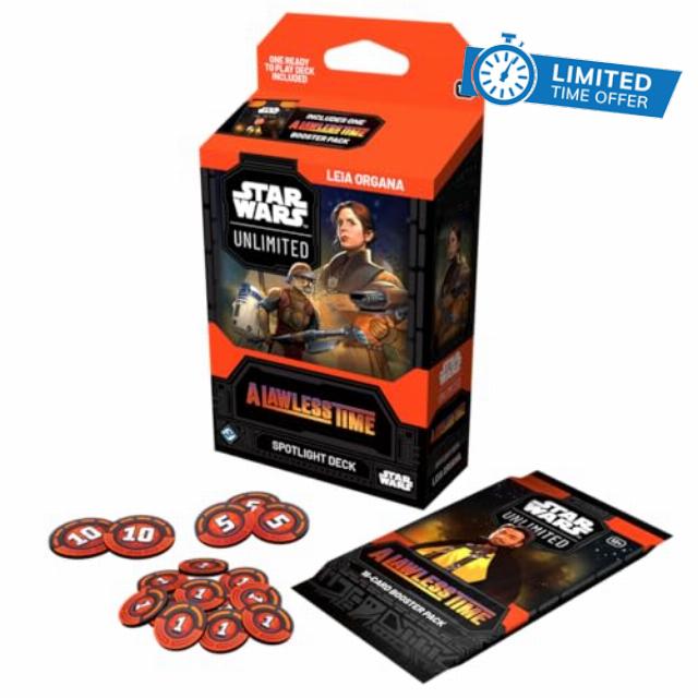 Asmodee Star Wars: Unlimited TCG A Lawless Time Leia Organa SPOTLIGHT DECK - Ready-to-Play 50-Card Deck + Booster Pack