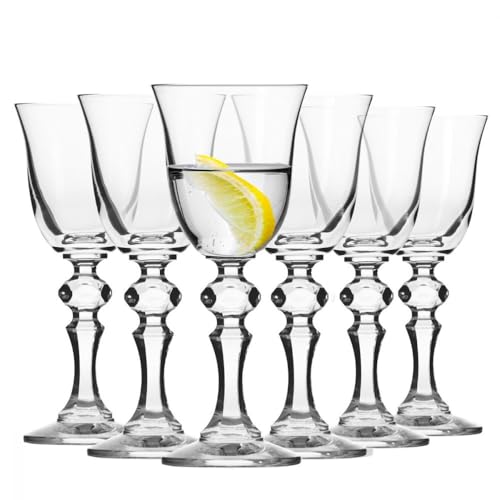 Shot & Liqueur Glasses 60 ml – Set of 6 – Krista Collection – Lead-Free Crystal – Classic Design with Elegant Finish
