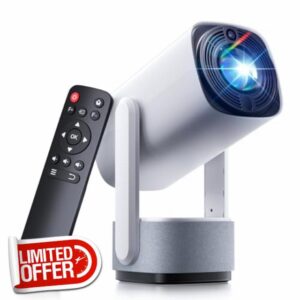 Mini Projector with Wifi and Bluetooth Full HD 1080P Support - SOOMFON Portable Phone Projector for Bedroom with 6W Speaker Electric Focus Auto Keystone