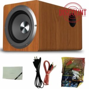 Powered Subwoofer for Enhanced Bass in Home Theaters and Computer Setups