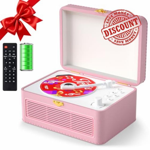 Gueray CD Player with Speakers HiFi Stereo Sound CD Players Bluetooth for Home