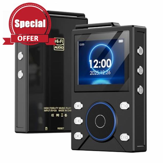 Lvcdodvd MP3 Players with Bluetooth Hi-Fi 16GB + 64GB TF Card Music Player MP3 & Digital Audio Player with HiFi Sound Voice Recorder