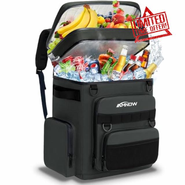 Cooler Backpack 50 Cans for Men & Women - Insulated LeakProof Soft Cooler Bag